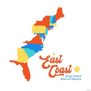 East Coast USA Map Vector