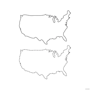 Blank USA Map Vector