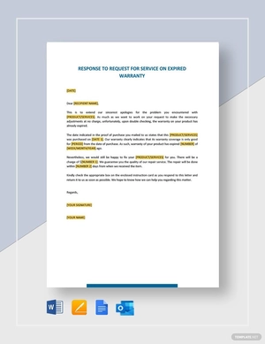 Response to Request for Service on Expired Warranty Template