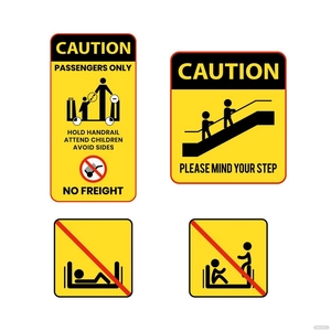 Escalator Warning Sign Vector