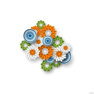 Floral Indian Flag Vector
