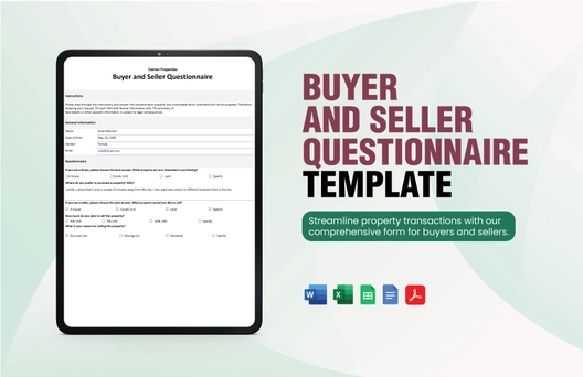 Buyer & Seller Questionnaire Template Buyer & Seller Questionnaire Template