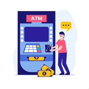 Flat ATM Machine Illustration