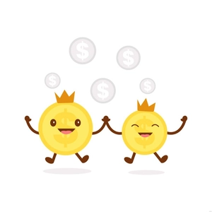 Cartoon Coins Illustration