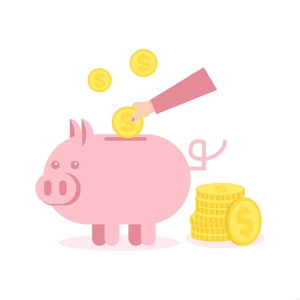 Flat Piggy Bank Illustration