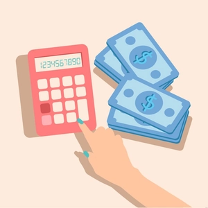 Counting Money Illustration