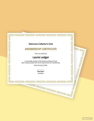 Club Membership Certificate Template