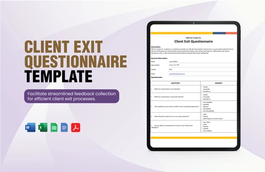 Client Exit Questionnaire Client Exit Questionnaire