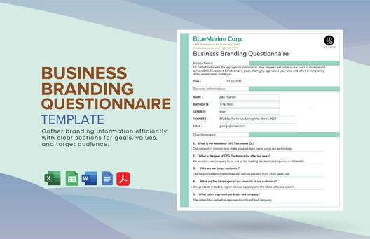 Business Branding Questionnaire Template Business Branding Questionnaire Template