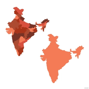 Flat India Map Vector