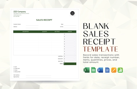 Blank Sales Receipt Template