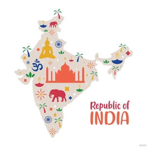 Cartoon India Map Vector