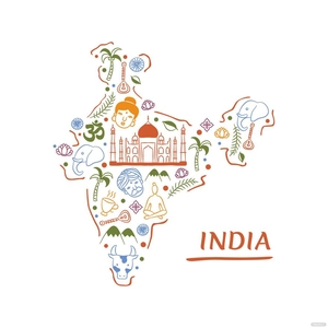 Creative India Map Vector
