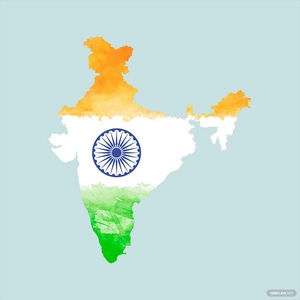 India Map Watercolor Vector