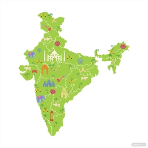 India District Map Vector