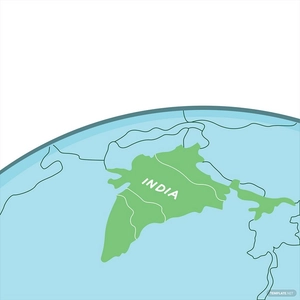 India Map Globe Vector