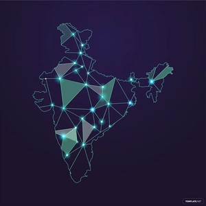Geometric India Map Vector