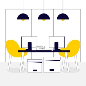 Cartoon Office Illustration