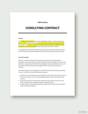 Consulting Contract Template