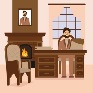 Victorian Office Illustration