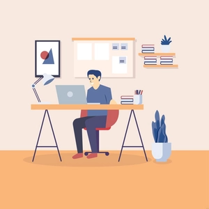 Modern Home Office Illustration