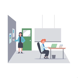 Office Scene Illustration
