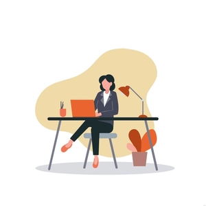 Office Woman Illustration