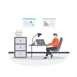 Office Workplace Illustration