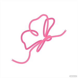 Pink Ribbon Butterfly Vector