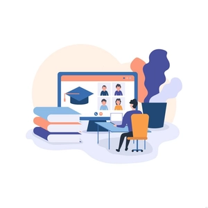 Online School Technology Illustration
