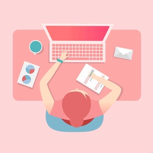 Top View Office Illustration