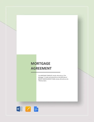 Mortgage Agreement Template Mortgage Agreement Template