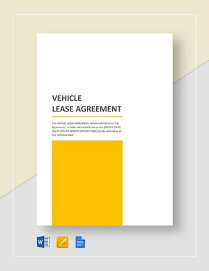 Simple Vehicle Lease Agreement Template