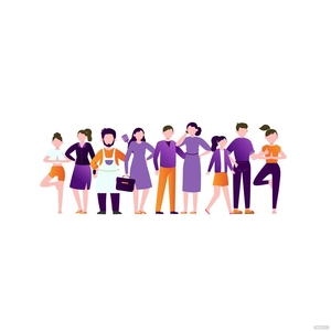 Cartoon Group of People Vector