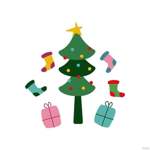 Cartoon Xmas Tree Vector