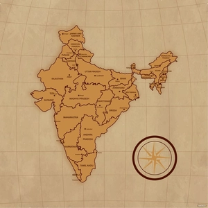 Old India Map Vector