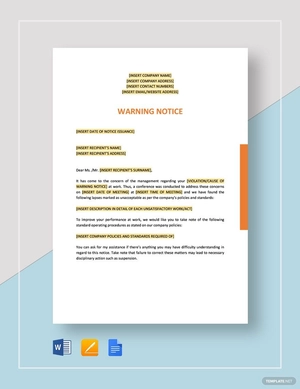 Warning Notice Template