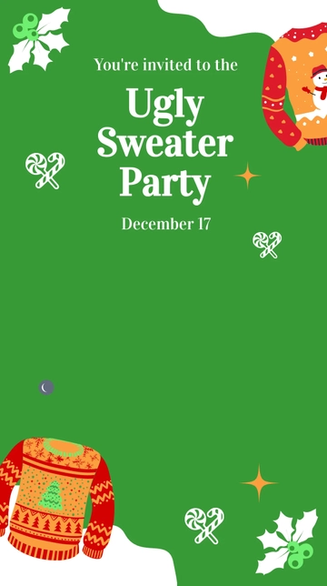 Free Ugly Sweater Party Snapchat Geofilter Template to Edit Online