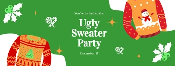 Free Ugly Sweater Party Facebook Cover Template to Edit Online