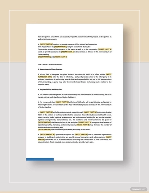 Memorandum of Understanding Between Two Individuals Party Template