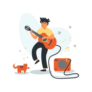 Man Playing Guitar Illustration