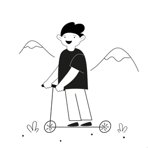 Black and White Man Illustration