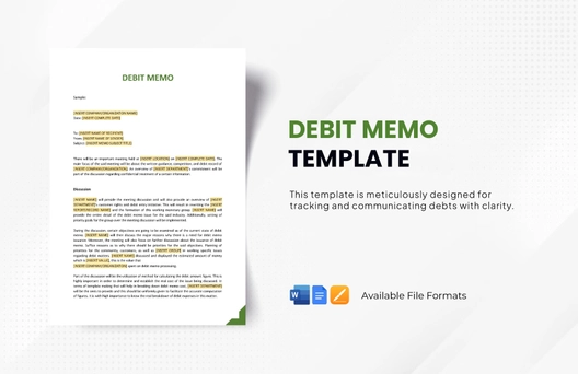 Debit Memo Template