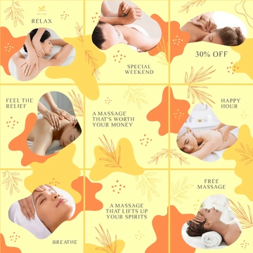 Free Massage Puzzle Ad Post, Instagram, Facebook Template to Edit Online