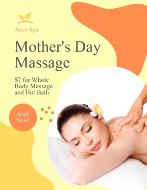 Mothers Day Massage Flyer Template