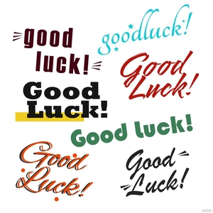 Good Luck Font Vector