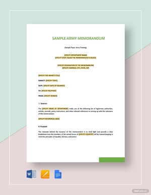 Sample Army Memo Template