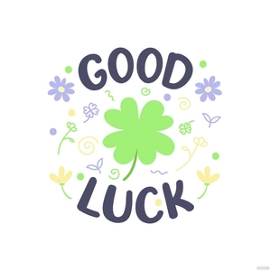 Floral Good Luck Vector