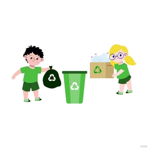 Kid Recycle Vector