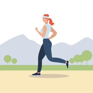 Woman Running Illustration